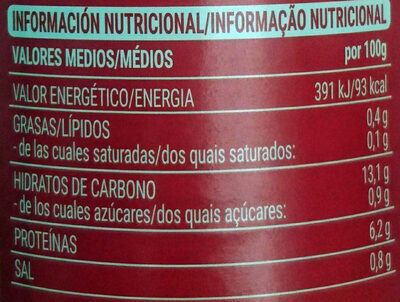 Feijão manteiga Hacendado ingredientes