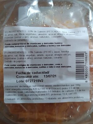 Hamburguesa de salmón Hacendado ingredientes