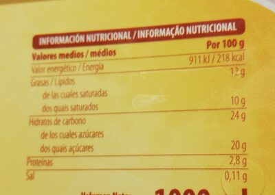 Helado de vainilla Hacendado ingredientes