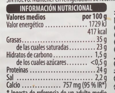 Queso semicurado, intensidad 3 Hacendado ingredientes