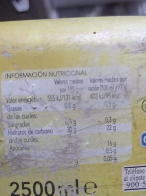 Sorbete de limón Hacendado ingredientes