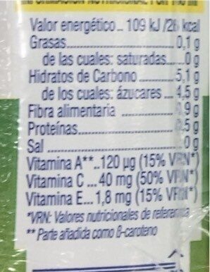 Zumo melocoton Hacendado ingredientes