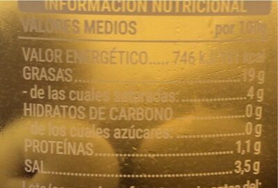 Aceitunas con hueso sabor anchoa Hacendado ingredientes