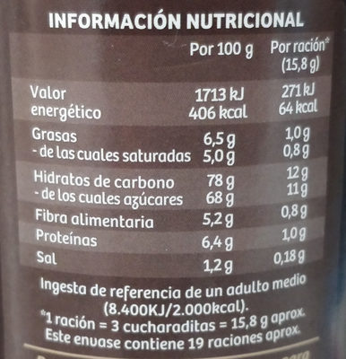 Cappuccino vienés Hacendado ingredientes