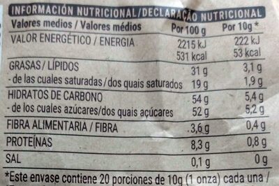 Choco fundir con leche Hacendado ingredientes
