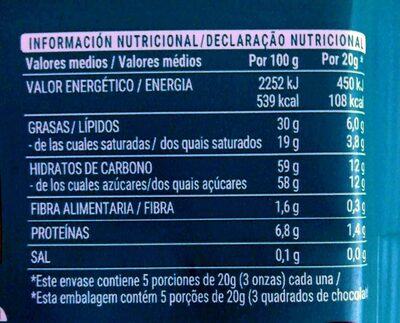 Chocolate con leche suave Hacendado ingredientes