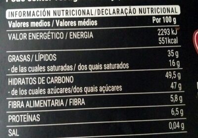 Chocolate mousse negro Hacendado ingredientes