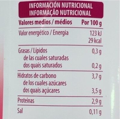 Fresa morango Hacendado ingredientes