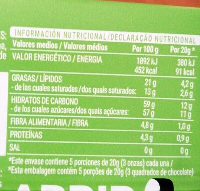 Fusion sabor a menta Hacendado ingredientes