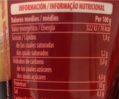 Mousse vainilla Hacendado ingredientes