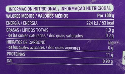 Pulpo crudo Hacendado ingredientes