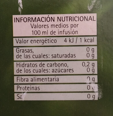 Té verde Hacendado ingredientes