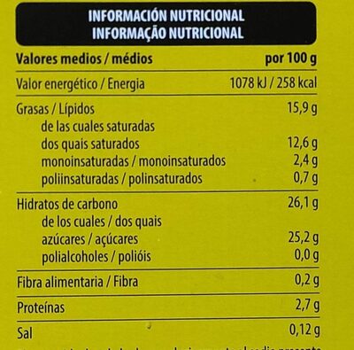 Tarta limon Hacendado ingredientes