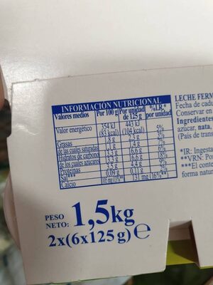 Yogures sabores Hacendado ingredientes