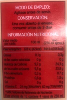 Zumo de clementina Hacendado ingredientes