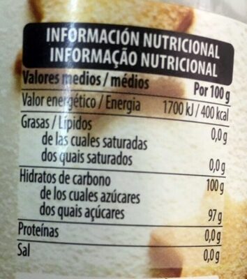 Azúcar glas Hacendado ingredientes