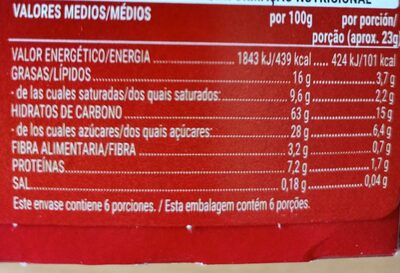 Barritas muesli chocolate Hacendado ingredientes