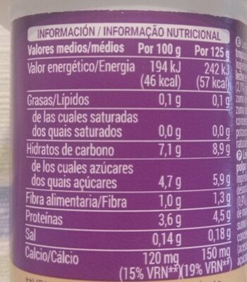 Bífidus cremoso tropical Hacendado ingredientes