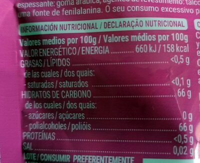 Chickles original Hacendado ingredientes