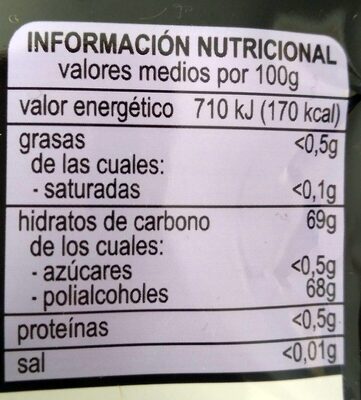 Chickles regaliz y menta Hacendado ingredientes