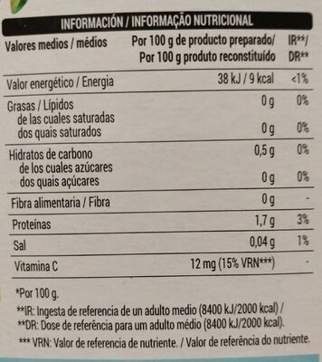 Gelatina 0% arándano Hacendado ingredientes