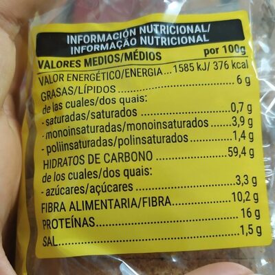 Pan tostado 100% integral de trigo Hacendado ingredientes