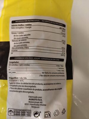 Patatas corte grueso tradicional Hacendado ingredientes