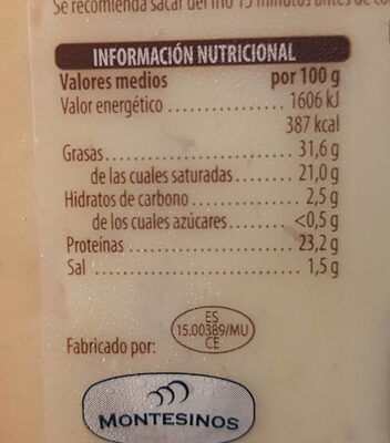 Queso semicurado Hacendado ingredientes