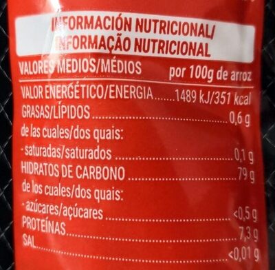 Arroz risotto arborio Hacendado ingredientes