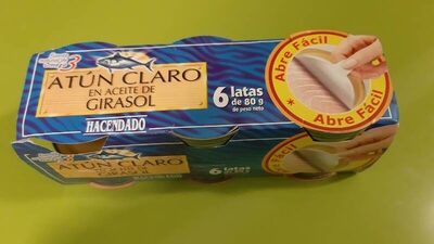 Atun claro en aceite de girasol Hacendado ingredientes