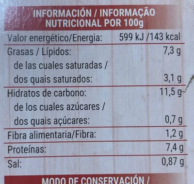 Cannelloni boloñesa Hacendado ingredientes