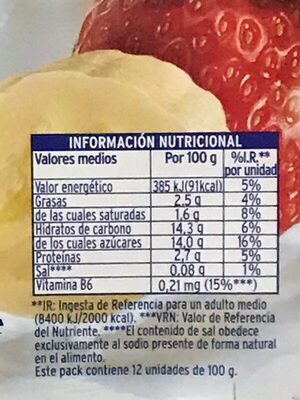 L.casei fresa platano Hacendado ingredientes
