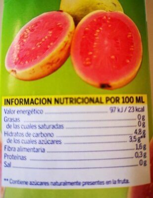 Néctar de guayaba sin azúcares Hacendado ingredientes