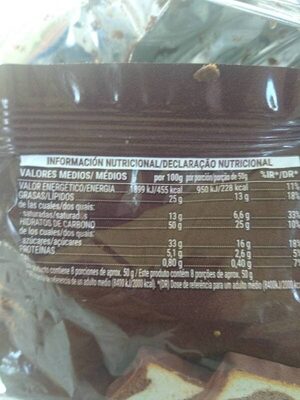 Pastel marmolado Hacendado ingredientes