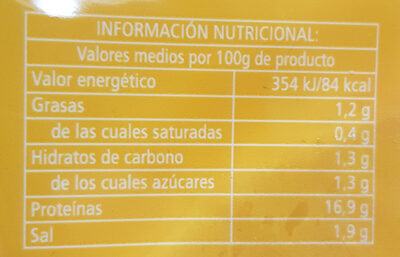 Pechuga de pollo al corte Hacendado ingredientes